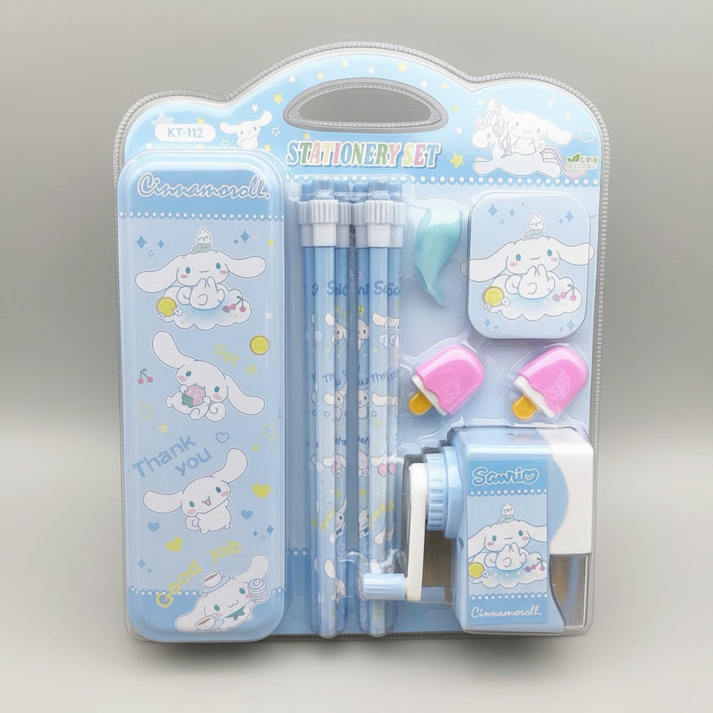 Sanrio Stationery Set with Pencil Case - Cinnamoroll, My Melody & Kuromi