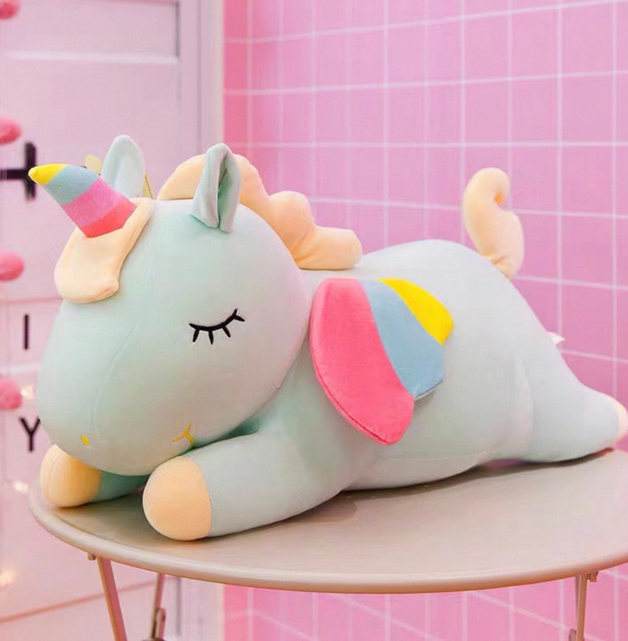 Giant Unicorn Plush Pillow - Kawaii Rainbow Body Pillow