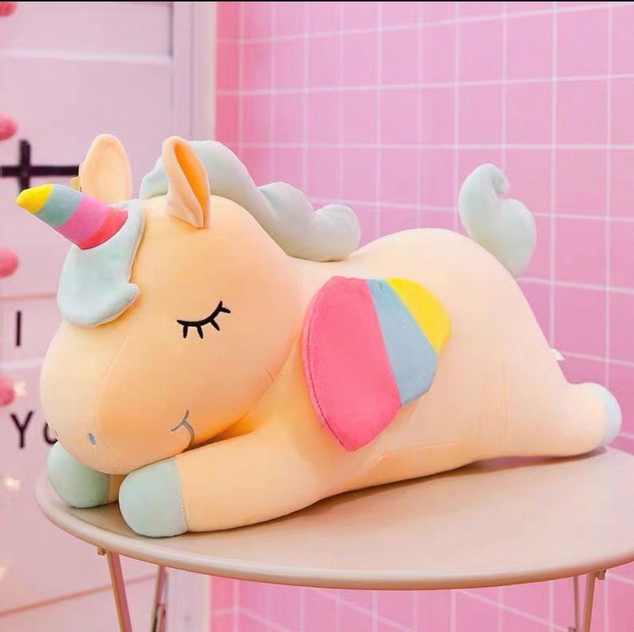 Giant Unicorn Plush Pillow - Kawaii Rainbow Body Pillow