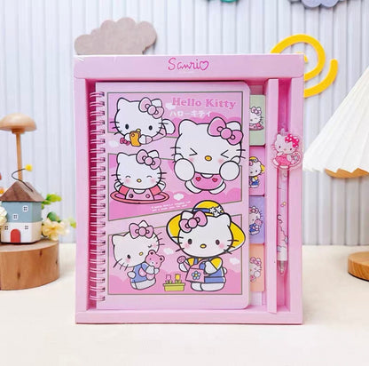 Sanrio Notebook Gift Set with Pen & Keychain - Hello Kitty, My Melody & Kuromi