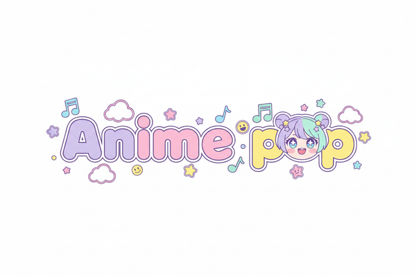 Anime pop vibrant with music notes on white